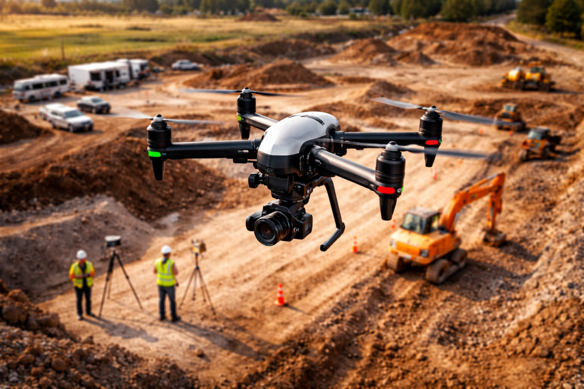 Rilievi con drone con drone e terreno